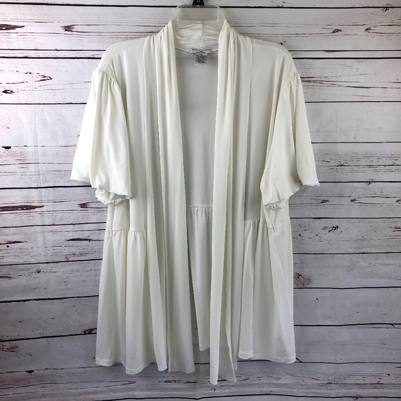 GABRIELLA ROSSI Sweaters - GABRIELLA ROSSI OPEN FRONT SHORT SLEEVE CARDIGAN